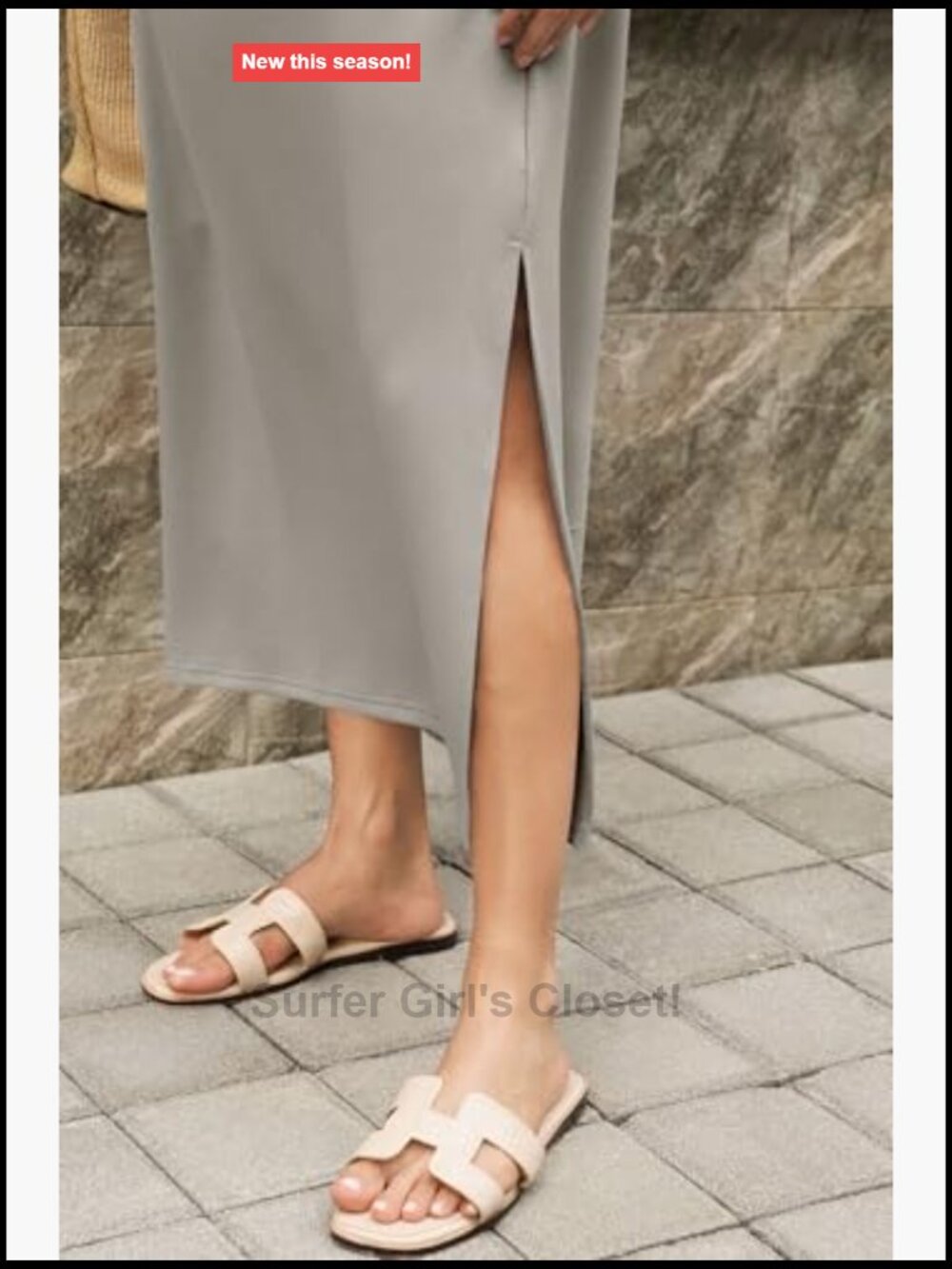 Crewneck Sleeveless Maxi Dress with Pockets Side Slit Summer - Picture 5 of 7